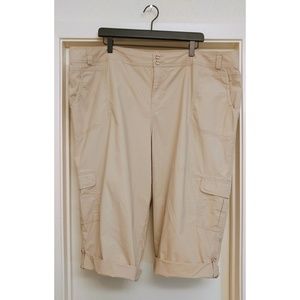 Lane Bryant Khaki Cargo Pocket Bermuda Shorts